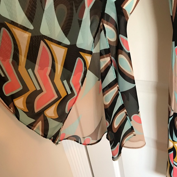 Boho flowy black and colors dress - Picture 3 of 5